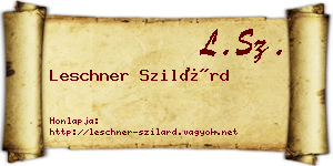 Leschner Szilárd névjegykártya